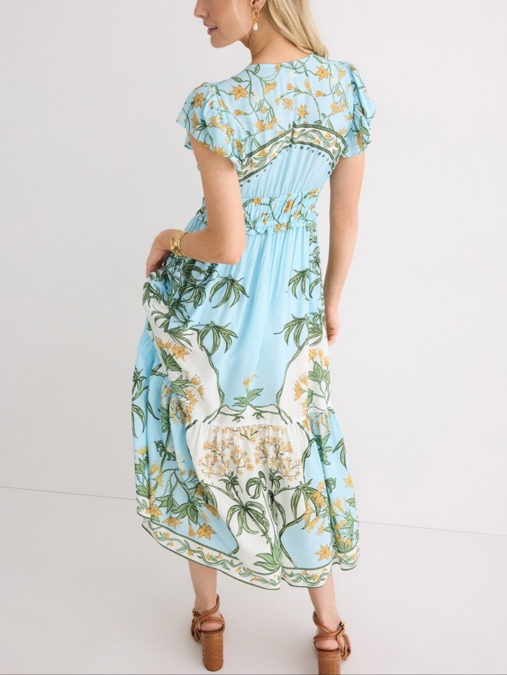 DEREK LAM 10 CROSBY | $420 Flutter Sleeve V-Neck Dress - Picture 3 of 8